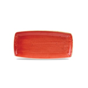 Stonecast Oblong Plate Berry Red 13 1/2"
